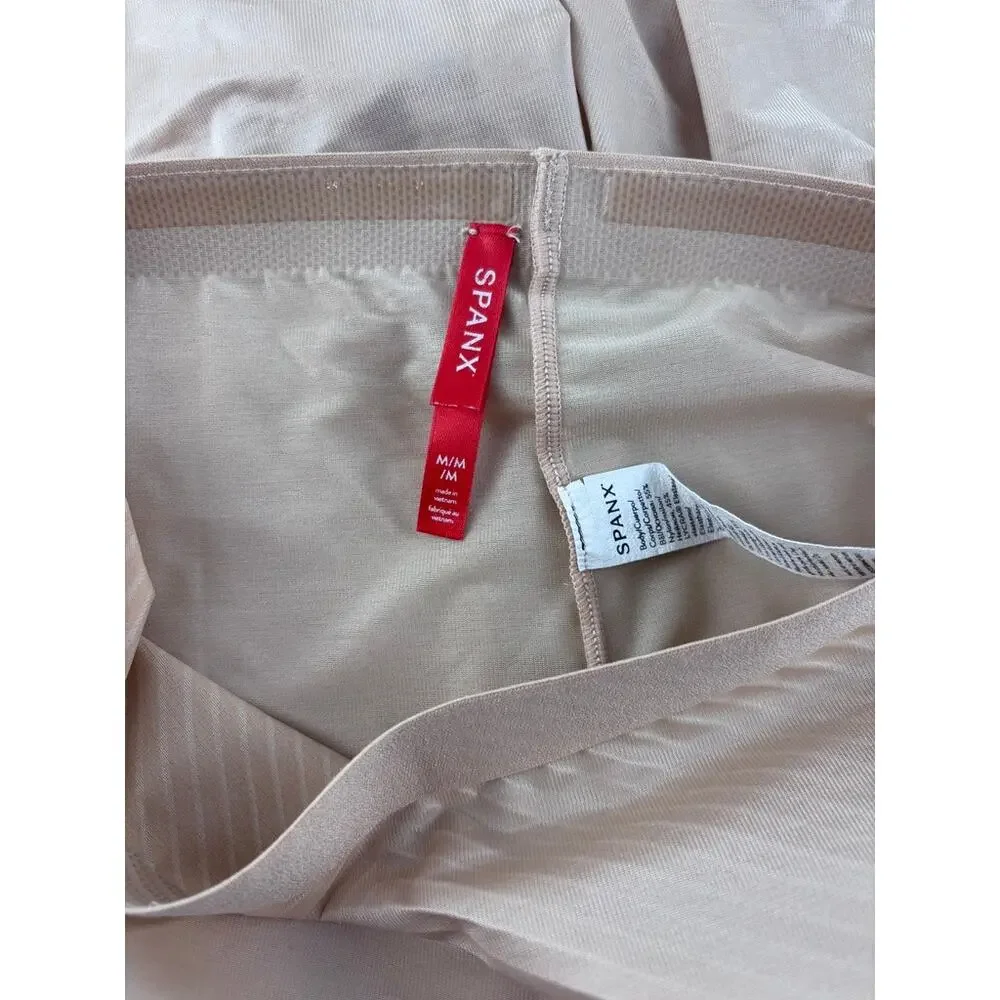 SPANX Mid Thigh Shaper Shorts Beige Nude Seamless Sculpting Shapewear M